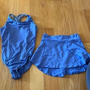 Set of motionwear leotard and ballet skirt. 8-10 Leo and 6x-7 shirt.